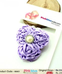 Buy Online Lavender Hair Band for Infants with Three Roses