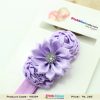 Exquisite Lavender Headband for Infants with Satin Flowers
