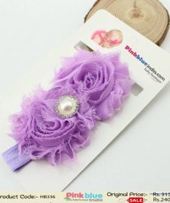 Gorgeous Lavender Infant Flower Headband for Indian Girls