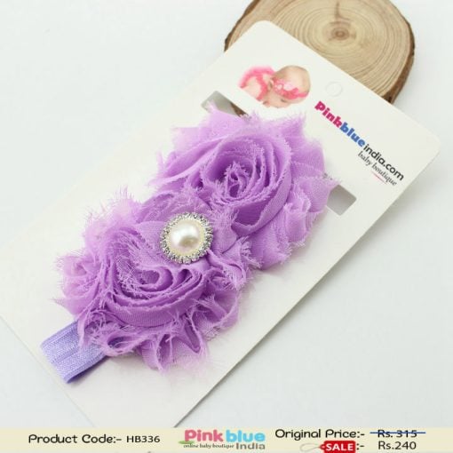 Gorgeous Lavender Infant Flower Headband for Indian Girls