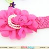 Buy Online Magenta Hair Bow for Infants with Rose and Crochet