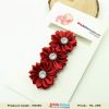 Fashionable Maroon Toddler Hair Band with Satin Flowers