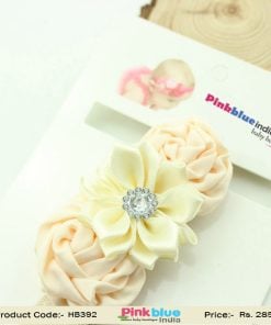 Elegant Off-White Infant Hair Band with Flowers in India