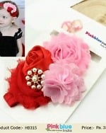 Pink and Red Infant Headband
