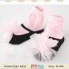 Fashionable Pink Anti Slip Newborn Baby Socks with a Net Flower