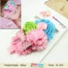 Soft Stretchable Pink Baby Girl Headband with Flowers