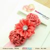 Pretty Baby Headband in Salmon With Gorgeous Flowers