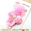 Princess Pink Toddler Hair Band with Frill Lace and Satin Flowers