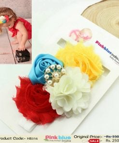 Rainbow Color Flower Hair Band for Toddlers in India