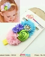 Rainbow Color Flower Headband Babies