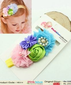 Buy Online Rainbow Color Flower Headband for Babies