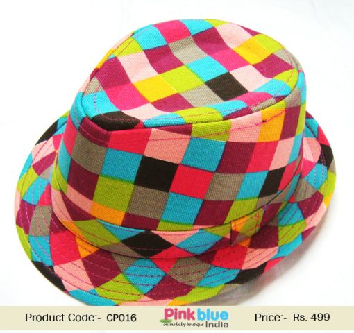 Rainbow Colors Fashionable Kids Hat For Indian Babies