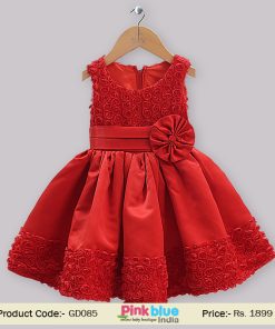 red baby wedding dress