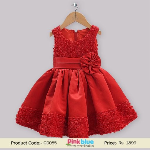 red baby wedding dress