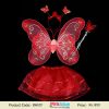 Red Angel Fairy Wings Costume Skirt 4 Piece set with Wand and Headband