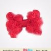 Baby Hair Bow in Red With Rose Net Flower