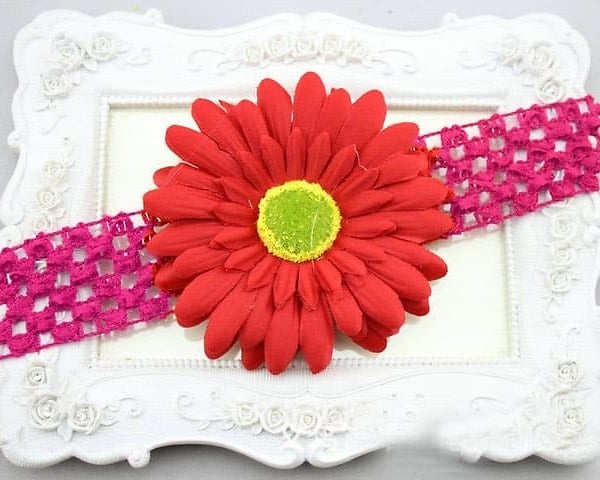 Red Infant Flower Headband for Girls