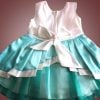 Shop Online Sea Green and Off White Partywear Dress for Girls