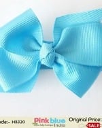Stretchable Sky Blue Baby Girl Headband with a Bow