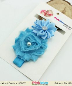 Sky Blue Flower Headband for Infant Girl