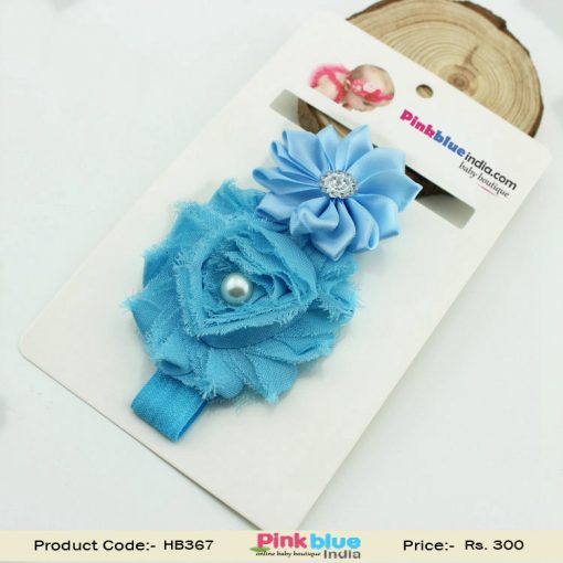 Sky Blue Flower Headband for Infant Girl