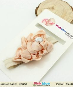 Stylish Skin Color Toddler Hair Band with a Satin Flower