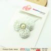 Tri Flowers White Baby Girl Headband with an Embellishment
