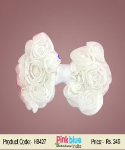 Baby White Color Hair Bow for Infants