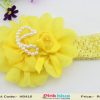 Vivacious Yellow Infant Hair Bow with Flower and Pearls