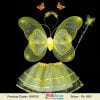 Kids Yellow Fairy Costume with Wand, Butterfly Wings and Baby Headband