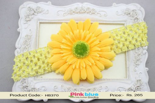 Buy Online Yellow Sun Flower Headband for Infants in India