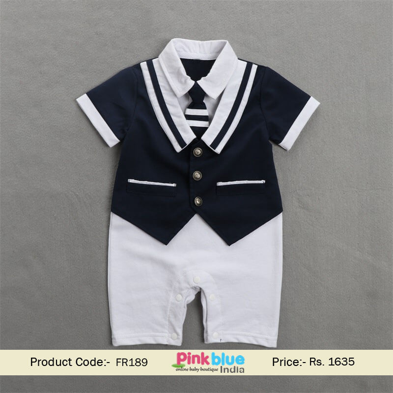 1st Birthday Outfit Baby Boy Vest Romper Tie Suit, Newborn Birthday Baby Shower Gift