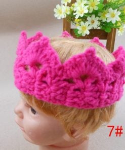 pink crochet baby crown prop