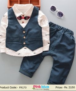 Weddings Clothing, Formal boy outfit, Toddler suit blue boy suit, Ring bearer 4 pcs boy suit