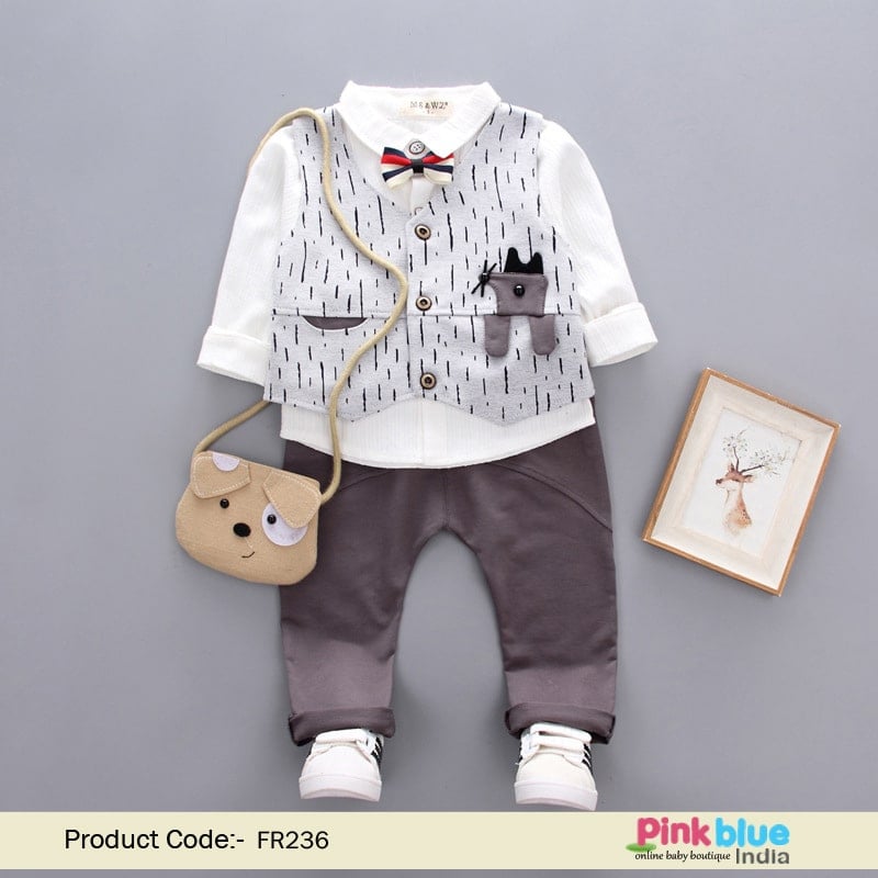 4 Piece Baby Boy Casual Wear set - Kids Party Wear Outfit Online
