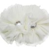 Attractive Off-White Hair Band with Two Flowers and Diamonds for Toddlers in India