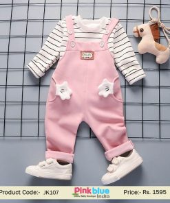 Cozy Baby Pink Overalls, Fleece Overalls, Girl Warm Toddler Dungarees