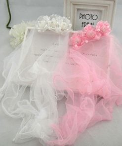 Enchanting Baby Pink and White Designer Floral Headband for Girls