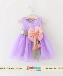 Buy Newborn Baby Girls Occasion Wear Big Bowknot Voile Party Dress