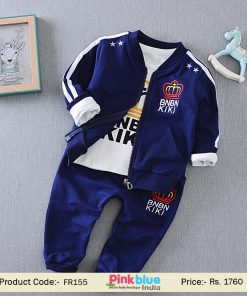 Blue Kids Designer Tracksuit - Baby Boy Clothes Boutique India
