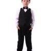 Baby Boy Formal Wedding Party Suit with Black Waistcoat and Shirt