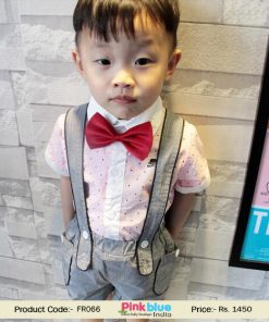 Fashionable Baby Boy Formal Wear in Pink and Grey for Kids in India