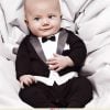 Baby Boy Gentleman Black Rompers in Full Sleeves in India