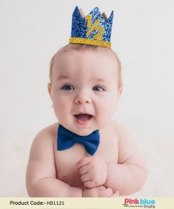 Boy Half Birthday Crown, Personalized 6 Month Party Hat, 1/2 Birthday Mini Glittery Party Hat