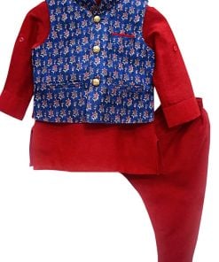 Boys Latest Silk Kurta Pajama with Half Jacket, Baby Indian Wedding Clothes 1-2 Year Old Baby