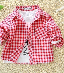 Buy Baby Boy Long Sleeve Red Cotton Shirts in India