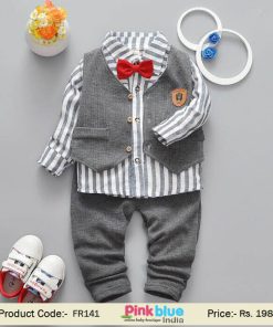 Grey Waistcoats baby boy occasion wear Suit – Kids Formal Wear Online