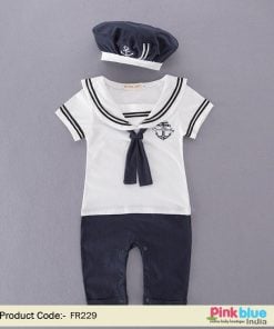Sailor Navy Baby Boy Romper Suit - Boys Occasion Wear Outfit