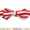 Baby Boys Clip on Bow Tie in White with Red Stripes