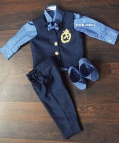 Baby Boys Waistcoat Outfit, Kids PartyWear Set Online, Father and Son Wedding Suits